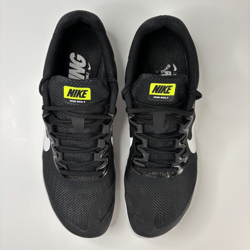 Nike Zoom Rival D 10 Black/White-Volt spikes 907567-017 Women's Size 9 Medium - Picture 6 of 13